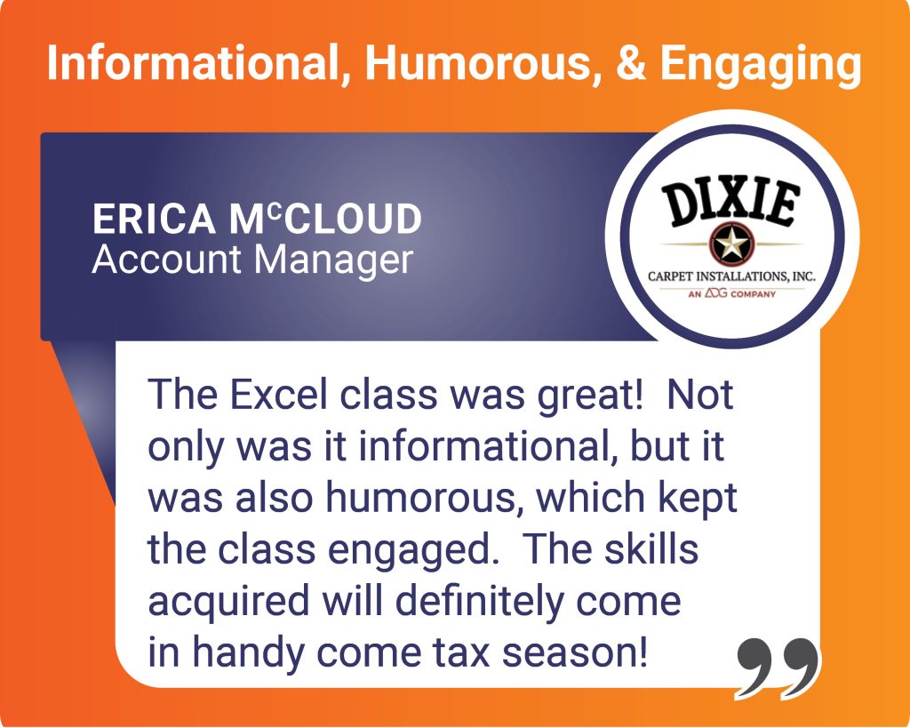 Testimonial from Erica McCloud of Dixie Carpet Installations, Inc.