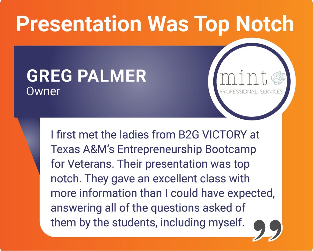 Testimonial from Greg Palmer of Mint Professional Services