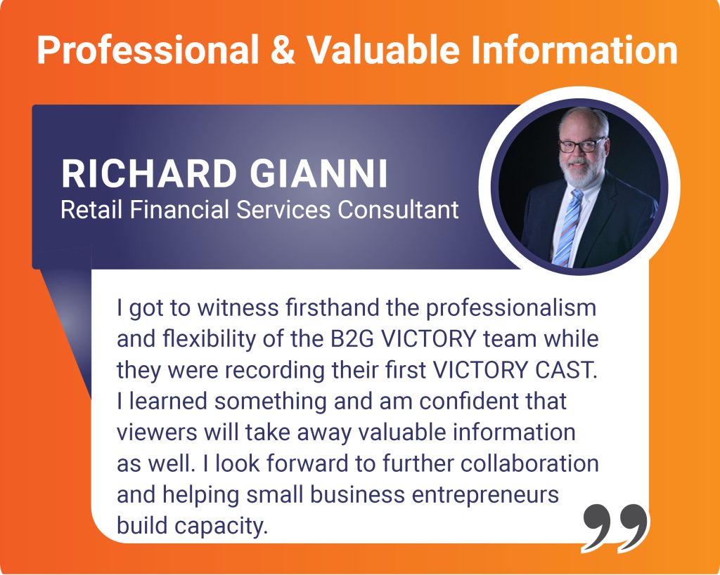 Testimonial from Richard Gianni, a retail financial services consultant