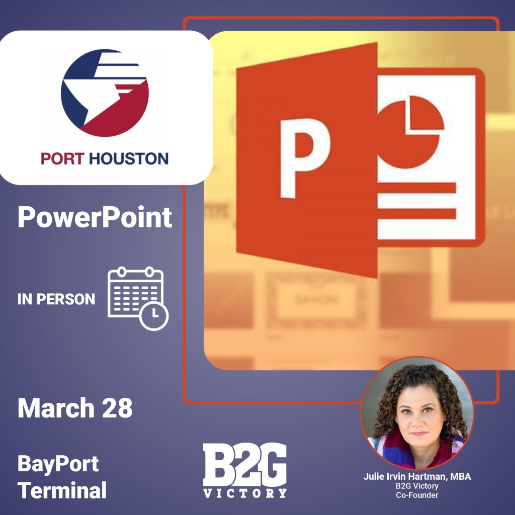 Port Houston - Microsoft PowerPoint Training with Julie Irvin Hartman, MBA - March 28, BayPort Terminal