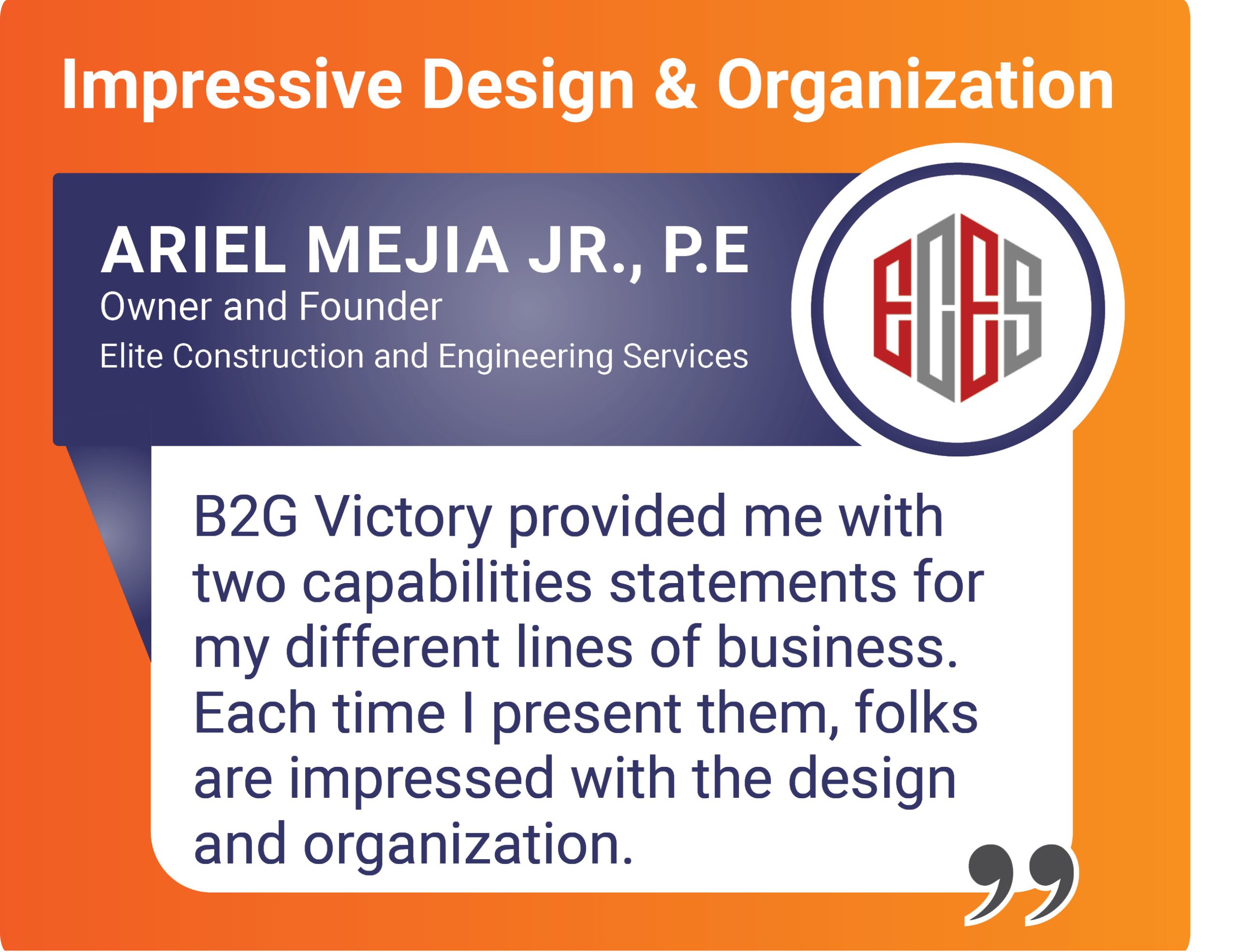 Testimonial from Ariel Mejia of Elite Construction and Engineering Services
