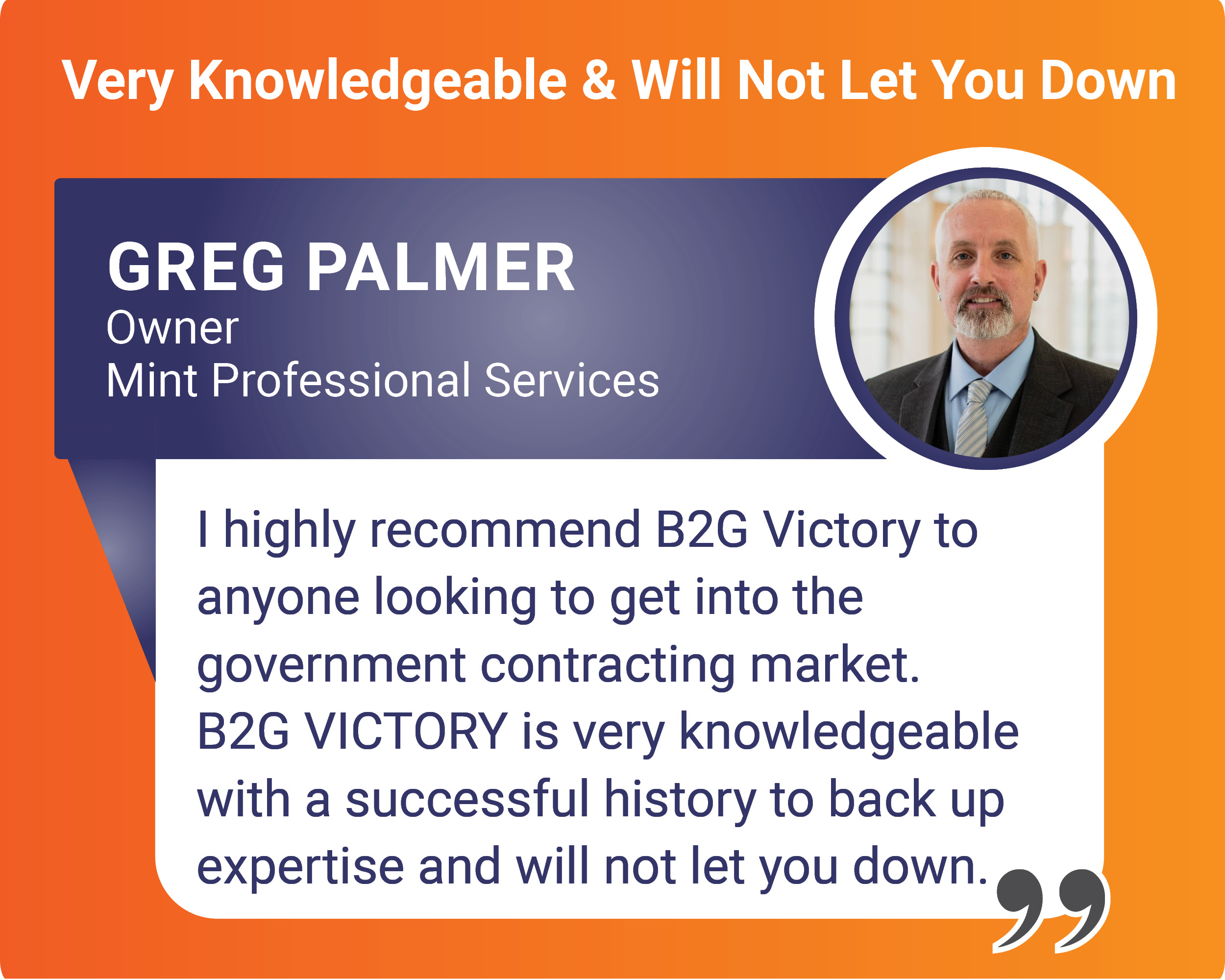 Testimonial from Greg Palmer of Mint Professional Services