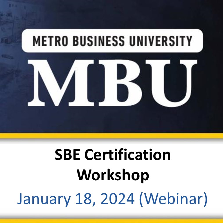 SBE Certification Workshop with METRO