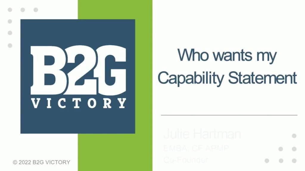 Who Wants my Capability Statement B2G Victory Video