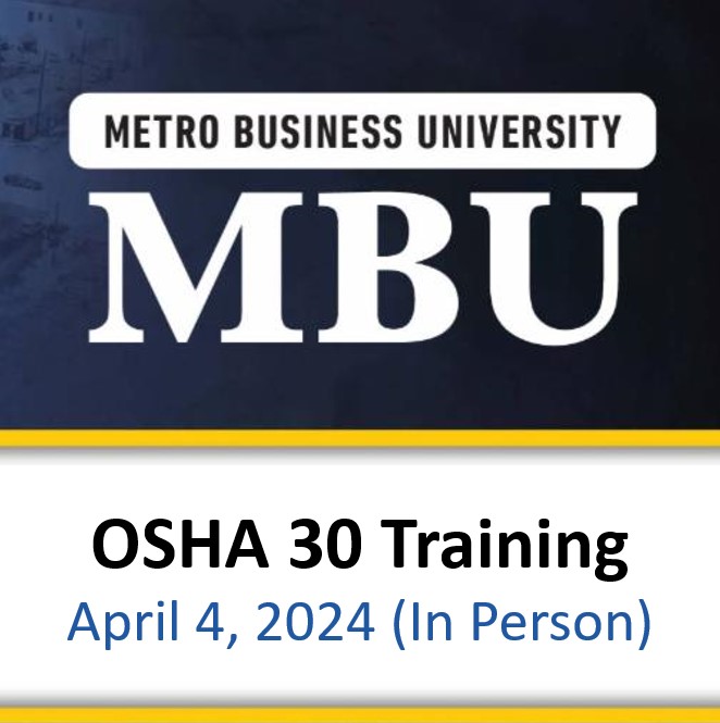 METRO-2024-Apr4-OSHA 30 Training