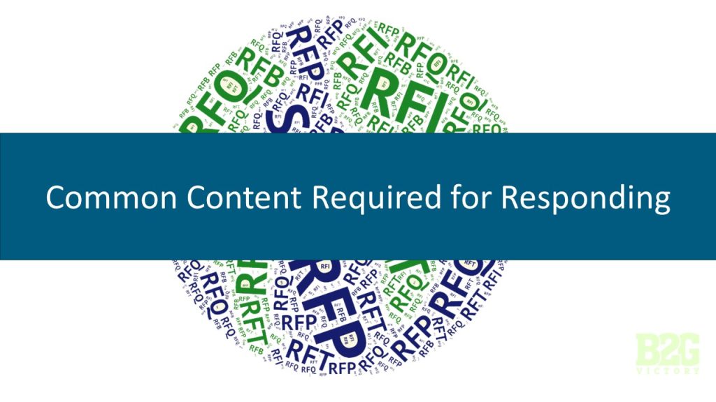 Common Content (Bid, Tender, RFP, RFI, RFQ, IFB, RFB)