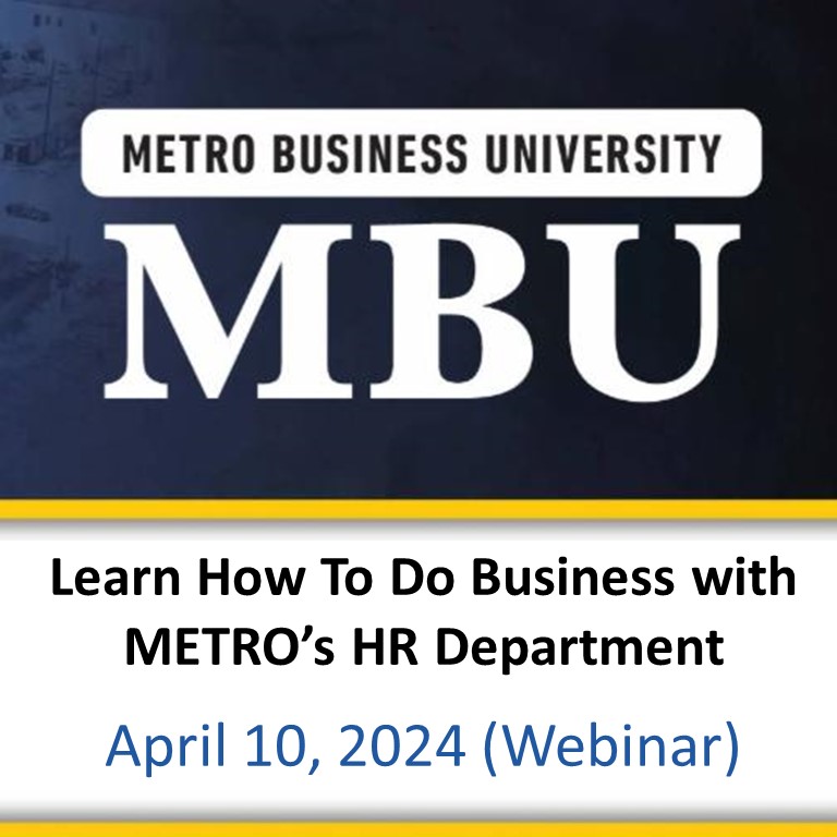 METRO BUSINESS UNIVERSITY: Learn How to do business with METRO's HR Department