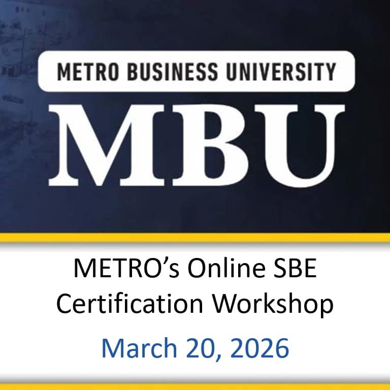 METRO’s Online SBE Certification Workshop